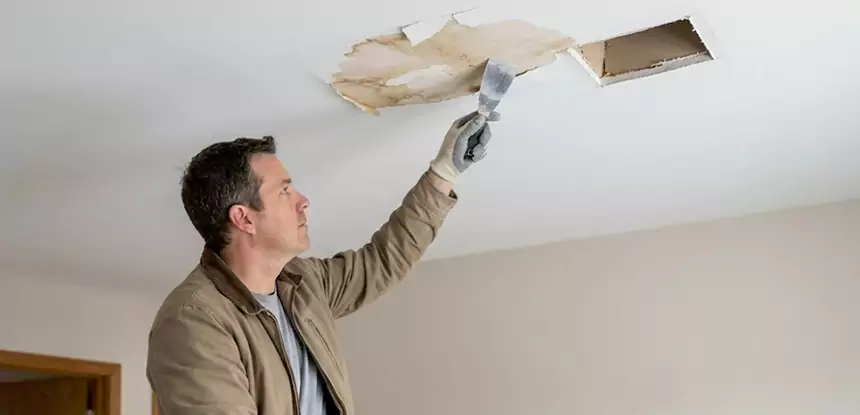 Ceiling Water Stain and Drywall Repair in Hogansville